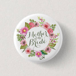 Moeder van de Bride Elegant Wreath Pin Button