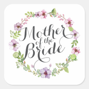 Moeder van de Bride Elegant Wreath Sticker Seal