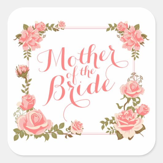 Moeder van de Bride Elegant Wreath Sticker Seal (Voorkant)