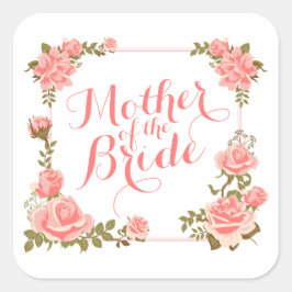 Moeder van de Bride Elegant Wreath Sticker Seal