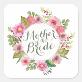 Moeder van de Bride Elegant Wreath Sticker Seal