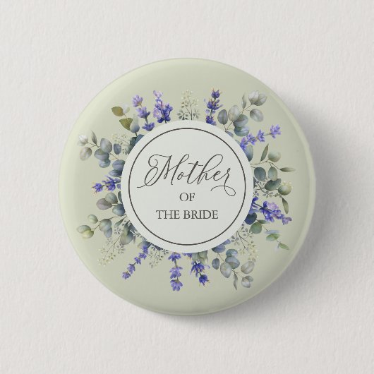 Moeder van de bride Eucalyptus omlijst Ronde Button 5,7 Cm (Voorkant)