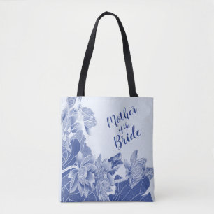 Moeder van de Bride Exotic Blue Lotus Floral Tote Bag