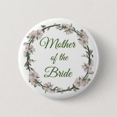 Moeder van de Bride Floral Ronde Button 5,7 Cm (Voorkant)