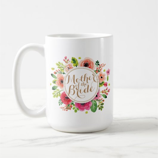 Moeder van de Bride Floral Wedding Classic Mok (Links)