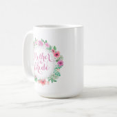 Moeder van de Bride Floral Wedding Classic Mok (Voorkant links)