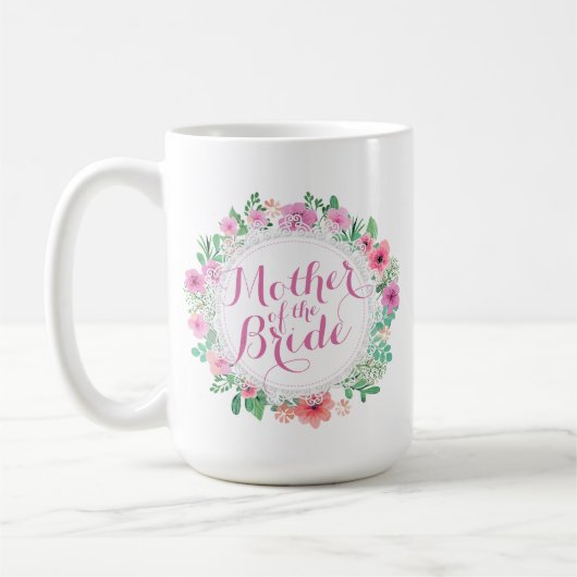 Moeder van de Bride Floral Wedding Classic Mok (Links)