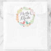 Moeder van de Bride Floral Wreath Wedding Sticker (Tas)