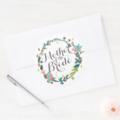 Moeder van de Bride Floral Wreath Wedding Sticker (Envelop)
