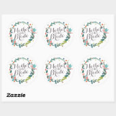 Moeder van de Bride Floral Wreath Wedding Sticker (Vel)