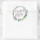 Moeder van de Bride Floral Wreath Wedding Sticker (Tas)