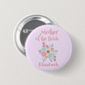 Moeder van de Bride Flower Ronde Button 5,7 Cm (Voorkant /achterkant)