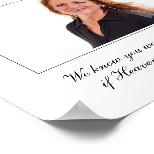 Moeder van de Bride Foto Memorial Chairman Wedding Poster (Hoek)