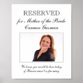 Moeder van de Bride Foto Memorial Chairman Wedding Poster (Voorkant)