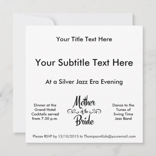 Moeder van de Bride - Funny Rehearsal Dinner Kaart (Achterkant)