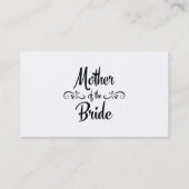 Moeder van de Bride - Funny Rehearsal Dinner Visitekaartje (Achterkant)