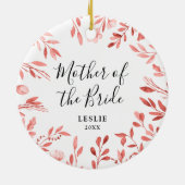 Moeder van de Bride gepersonaliseerde Rustic Leave Keramisch Ornament (Achterkant)