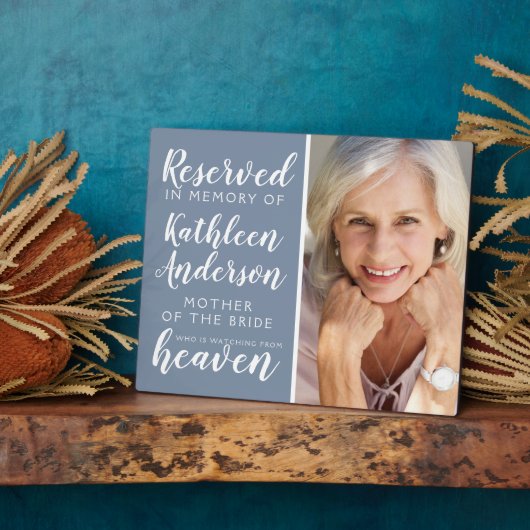 Moeder van de bride Gereserveerde foto Memorial Pl Fotoplaat (Zijkant)