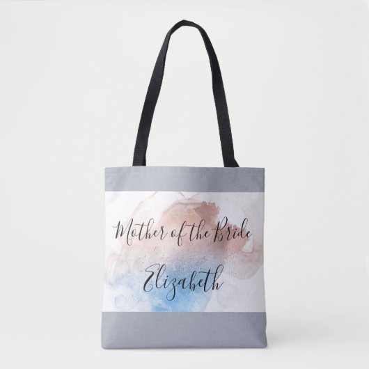Moeder van de Bride Gift Pink Blue Grey Elegant Tote Bag (Voorkant)