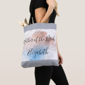Moeder van de Bride Gift Pink Blue Grey Elegant Tote Bag (Dichtbij)