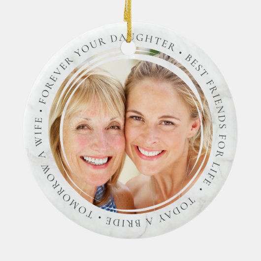 Moeder van de Bride Gift voor uw dochter Keramisch Ornament (Achterkant)