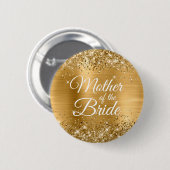 Moeder van de Bride Glittery Gold Foil Ronde Button 5,7 Cm (Voorkant /achterkant)