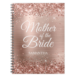Moeder van de Bride Glittery Roos Gold Foil Notitieboek