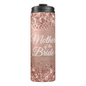 Moeder van de Bride Glittery Roos Gold Glam Thermosbeker (Voorkant)