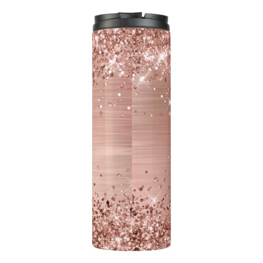 Moeder van de Bride Glittery Roos Gold Glam Thermosbeker (Achterkant)