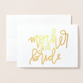 Moeder van de Bride Gold Foil Calligrafie Kaart (Voorkant met envelop)