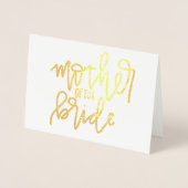 Moeder van de Bride Gold Foil Calligrafie Kaart (Voorkant)