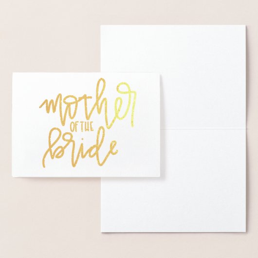 Moeder van de Bride Gold Foil Calligrafie Kaart (Display)