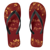 Moeder van de Bride Gold Foliage Burgundy Teenslippers (Voetbed)