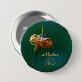 Moeder van de Bride, Golden Lily Button Pin (Voorkant /achterkant)