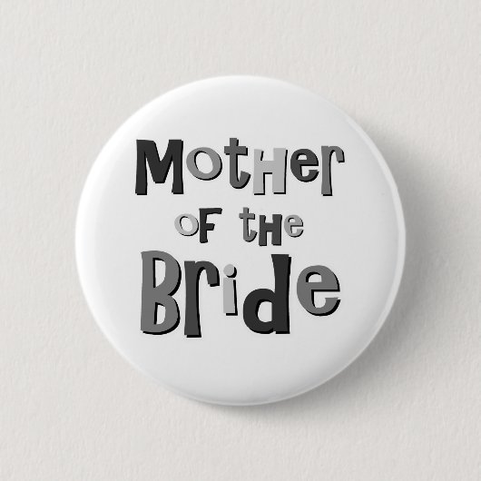 Moeder van de Bride Gray Ronde Button 5,7 Cm (Voorkant)