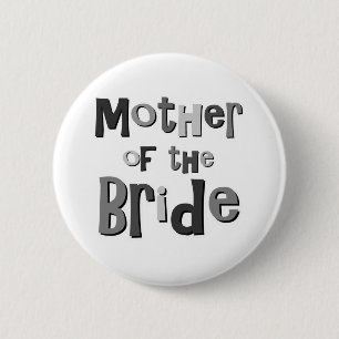Moeder van de Bride Gray Ronde Button 5,7 Cm