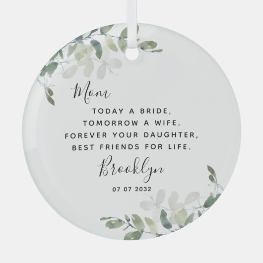 Moeder van de Bride Keepomwille Glas Ornament (Voorkant)