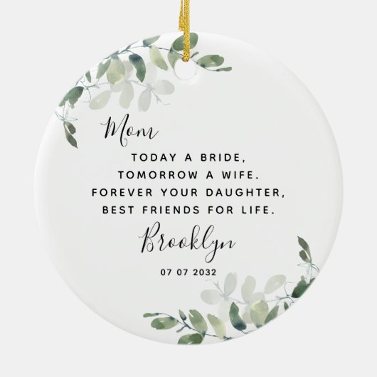 Moeder van de Bride Keepomwille Keramisch Ornament (Achterkant)