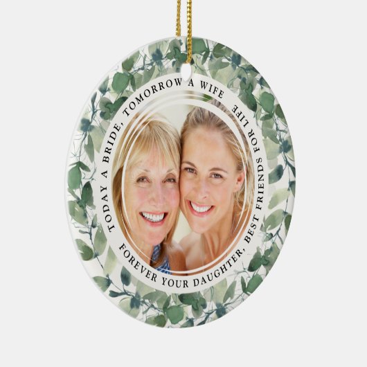 Moeder van de Bride Keepomwille Poem Foto Keramisch Ornament (Rechts)