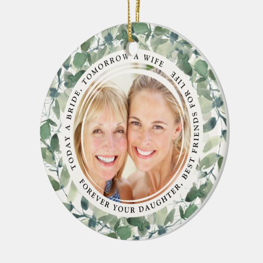 Moeder van de Bride Keepomwille Poem Foto Keramisch Ornament (Links)