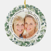 Moeder van de Bride Keepomwille Poem Foto Keramisch Ornament (Achterkant)