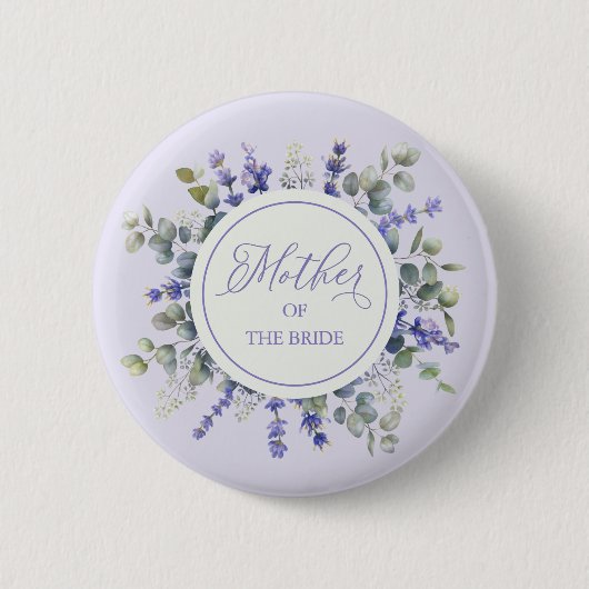 Moeder van de Bride Lavender Eucalyptus Ronde Button 5,7 Cm (Voorkant)
