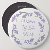 Moeder van de Bride Lavender Floral Wreath Button (Voorkant /achterkant)