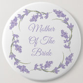Moeder van de Bride Lavender Floral Wreath Button (Voorkant)