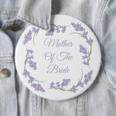 Moeder van de Bride Lavender Floral Wreath Button (In situ)