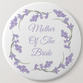 Moeder van de Bride Lavender Floral Wreath Button