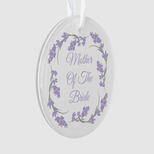 Moeder van de Bride Lavender Floral Wreath Ornament (voorkant)