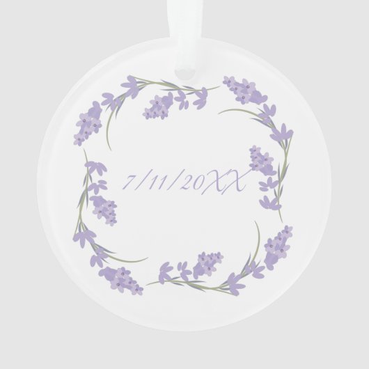Moeder van de Bride Lavender Floral Wreath Ornament (achterkant)