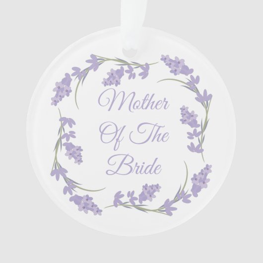 Moeder van de Bride Lavender Floral Wreath Ornament (voorkant)