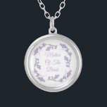 Moeder van de Bride Lavender Floral Wreath Zilver Vergulden Ketting<br><div class="desc">Moeder van de Bride Lavender Floral Wreath Locket Ketting</div>